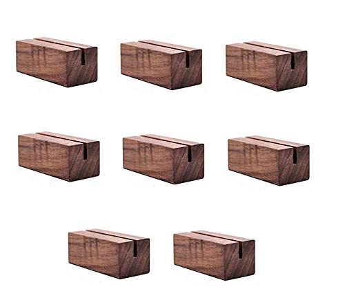 NJ Natural Wood Card Holders Wood Place Card Holders, Premium Rustic Table Number Holders, Table Place Cards, Wood Photo Holders, Wedding Party Table Name, Photo holder, Surprise Card Holder: 08 Pcs