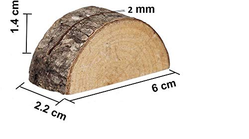 NJ Rustic Wood Half Moon Wedding Place Card Holders: 6 cm