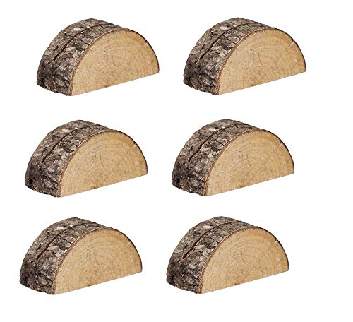 NJ Rustic Wood Half Moon Wedding Place Card Holders: 6 cm