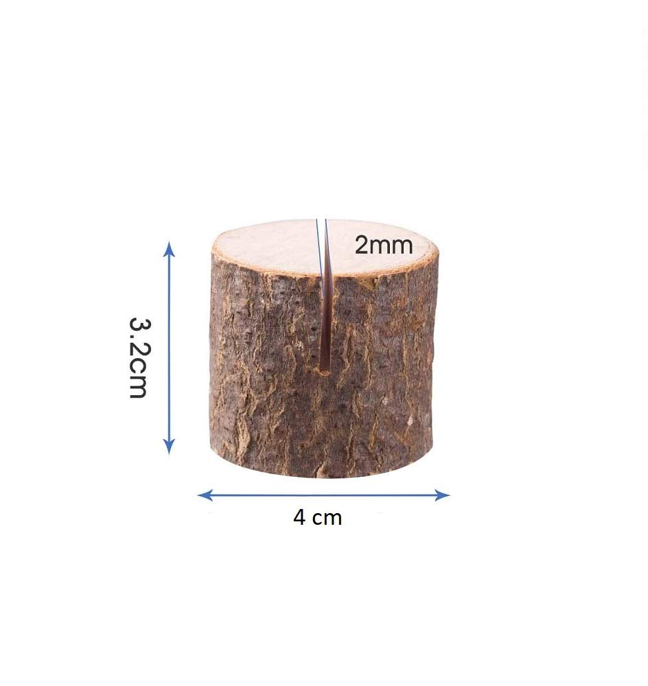 NJ Wood Place Card Holders, Premium Rustic Table Number Holders: 4 cm