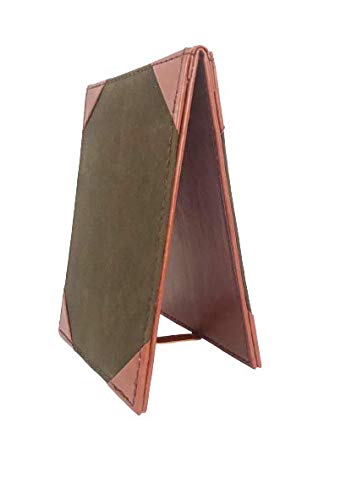 NJ Leather Menu Sign Display Stand for cafes bars or Restaurant Presenter, Menu Holder for Specials or Drinks: Brown