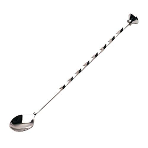 NJ Premium Bar Stirrer Spoon Twisted with Muddler top, Long Spoon, Cocktail Mixing Spoon, Long Handle Stirring Spoon, Stainless Steel Cocktail Spoon, Bar Cocktail Shaker Spoon 11" Length : 1 Pc.