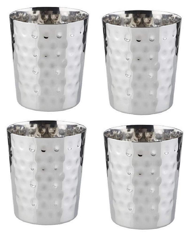 NJ Hammered Tumbler Set, Water Drinking Glass Tumbler, Suitable for Family Parties Barbecue Parties Outdoor Activities, Water Glass, Water Tumbler, Easy to Carry and Clean: 4 Pcs Set