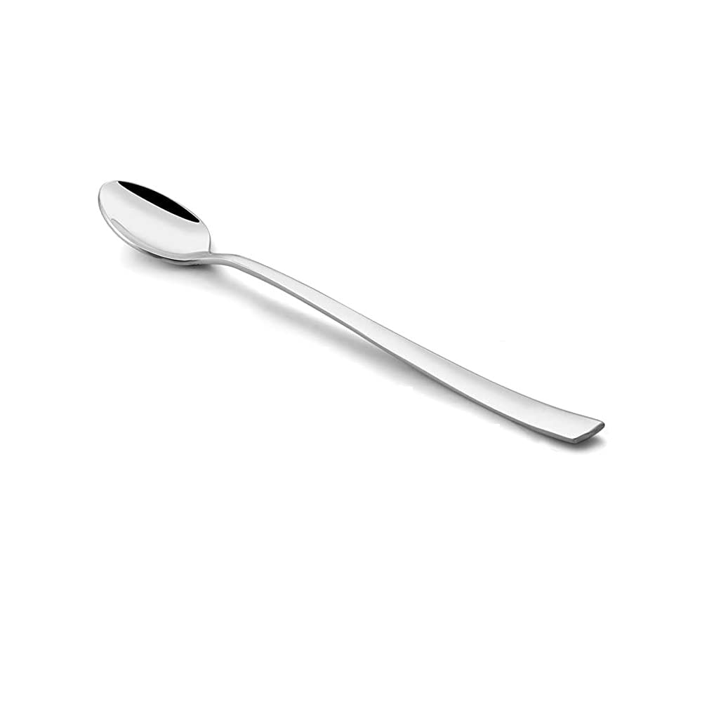 NJ Long Handle Iced Tea Spoon, Coffee Spoon, Ice Cream Spoon for Tall Glasses, Stainless Steel Cocktail Stirring Spoons, Soda Spoons, Extra Long Spoon, Milkshake Spoon: Set of 10
