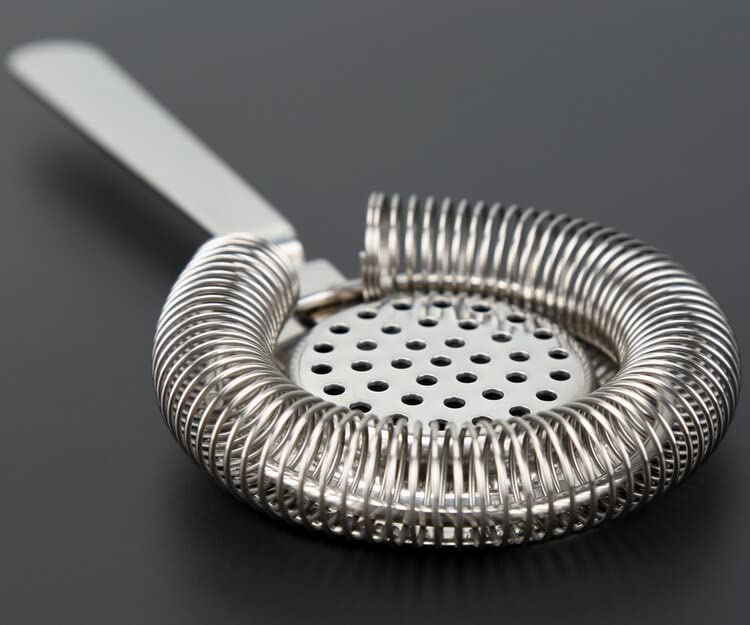 NJ Cocktail Strainer Bar Strainer Hawthorne Strainer Bar Stainless Steel Deluxe Strainer Bar Tool: 01 Pc.