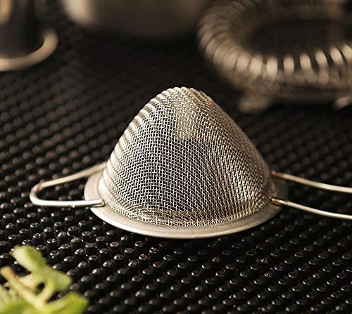 NJ Stainless Steel Fine Mesh Small Funnel Style Hawthorne Bar Strainer, 3-inch -2 Pieces/Set
