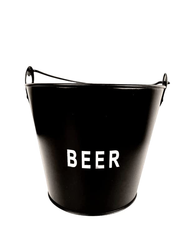 NJ Black Beer Bucket, Beer Tub Bucket Built-in Bottle Opener, Party Bucket, Ice Bucket, Wine Bucket, Beer Bucket for Party, Beer Bucket Large, Beer Bucket for Home, Bar Bucket: 1 Pc.