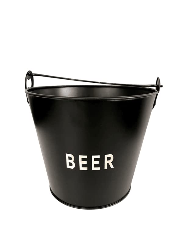 NJ Black Beer Bucket, Beer Tub Bucket Built-in Bottle Opener, Party Bucket, Ice Bucket, Wine Bucket, Beer Bucket for Party, Beer Bucket Large, Beer Bucket for Home, Bar Bucket: 1 Pc.