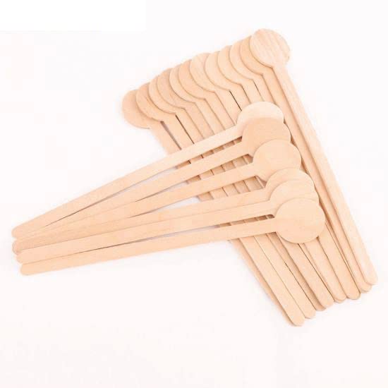 NJ Wooden Coffee/Cocktail Drink Stirrers, Disposable Biodegradable Milk Drink Stirrers for Beverages, Wooden Cutlery, Wooden eco-Friendly Stirrer, 6 Inches