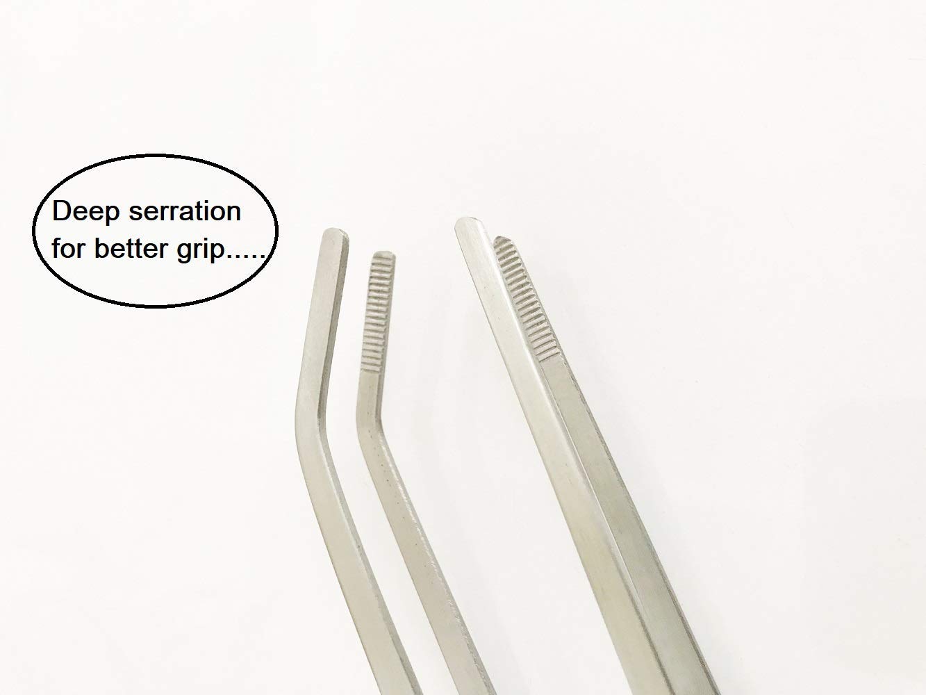 NJ Long Feeding Tongs Aquarium Tweezers Stainless Steel Straight Aquascaping Curved Tweezer for Fish Tank Aquatic Plants :13" Long