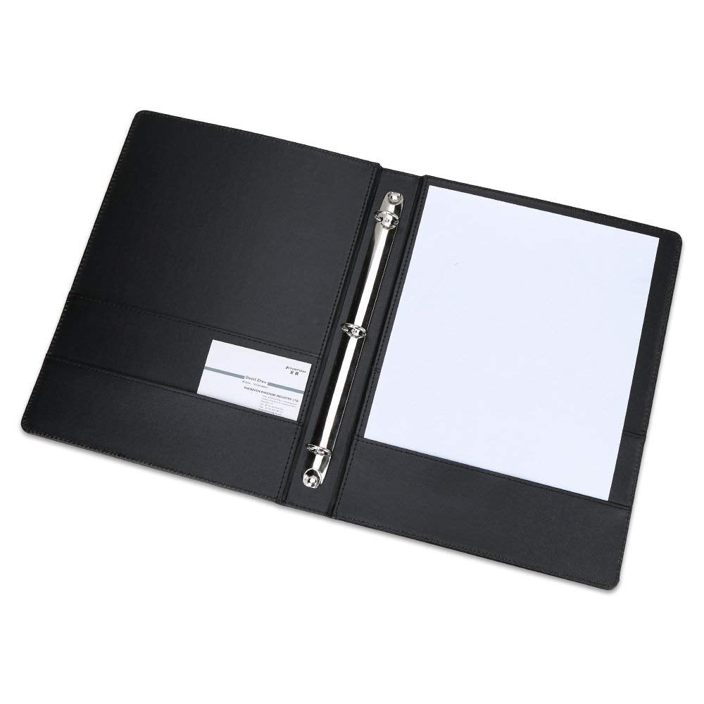 NJ Room directory folder with 4 Pockets , Conference folder, Presentation Folders, Documents Folder, Leather Folder for Hotels: BLACK