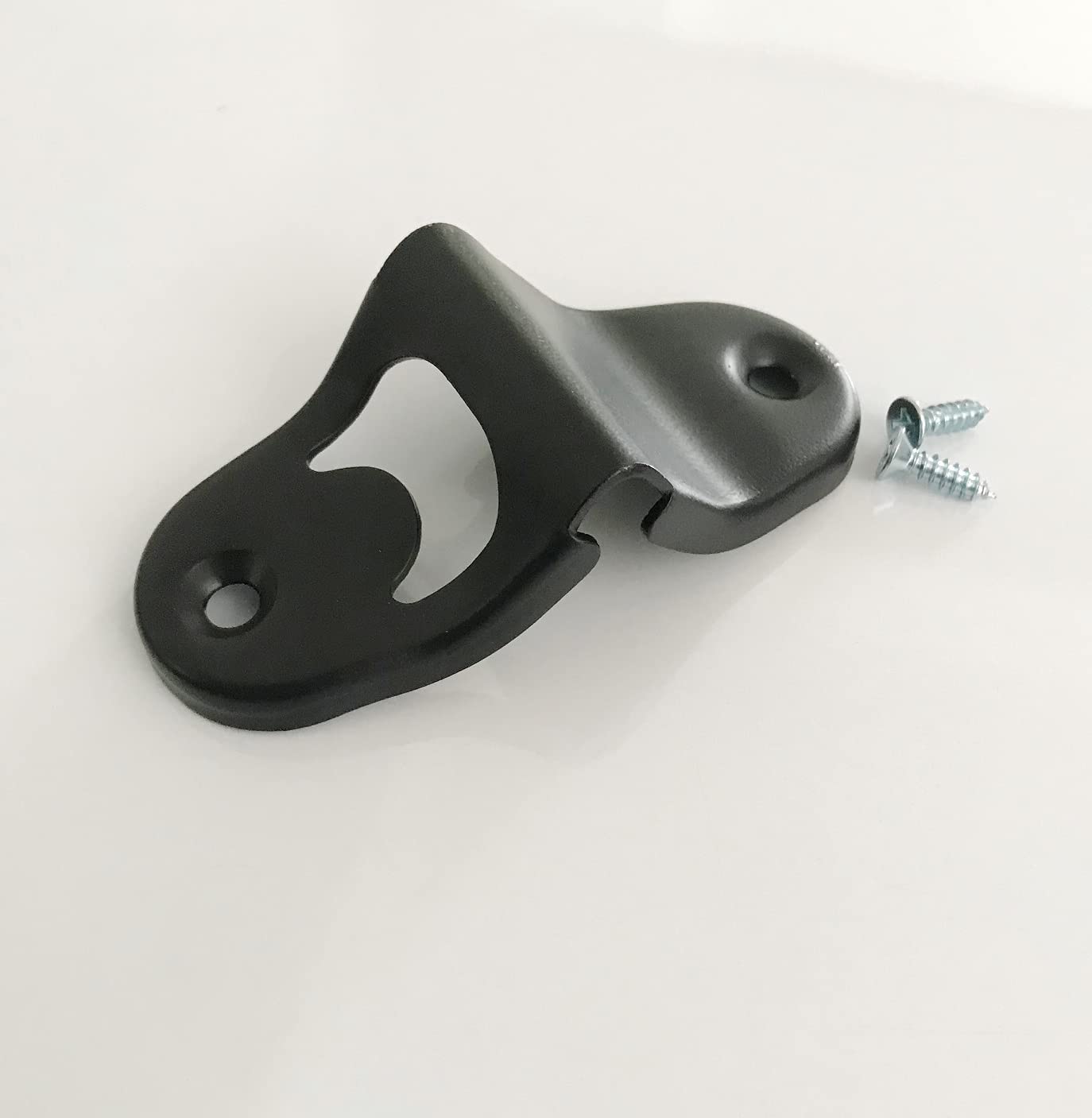 NJ Black Heavy Duty Stainless Steel Wall Mounted Bottle Opener for Home, Beer Bottle Opener. Indoor Outdoor Opener, Restaurant and Hotel Rooms Includes Free Mount Screws