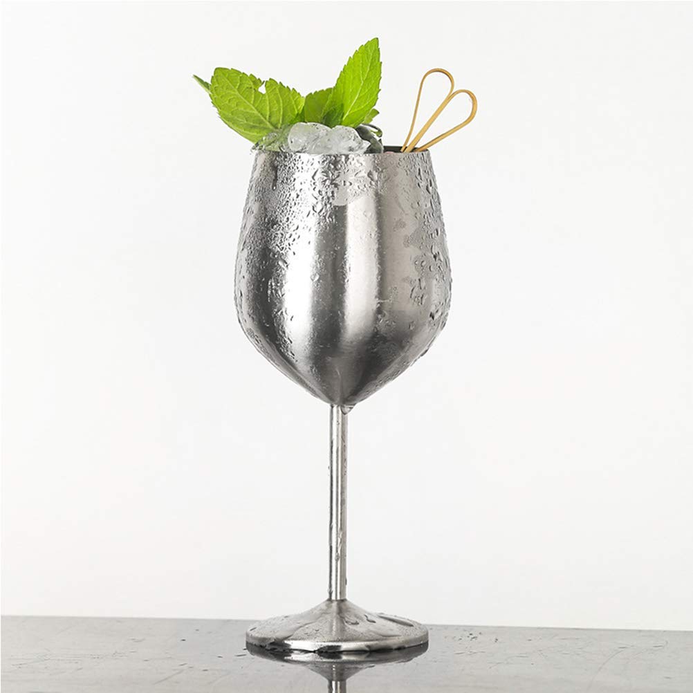 NJ Wine Glasses Stainless Steel, Unbreakable Wine Goblets, Stainless Steel Stemmed Wine Glasses, Unbreakable BPA Free Shatterproof Great for Daily, Formal & Outdoor Use: Set of 12 : Capacity 350 ml