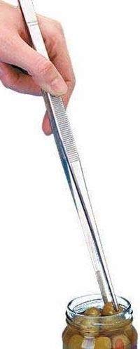 NJ Barbecue Kitchen Hand Tool, Kitchen Tweezers, Silver Stainless Steel Food Tongs, Straight Tweezers BBQ Accessories, Straight Seaweed Sushi Food Tongs Kitchen Tool : 10 Inches