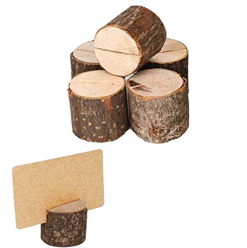 NJ Wood Place Card Holders, Premium Rustic Table Number Holders: 4 cm