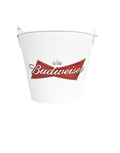 NJ Beer Bucket, Galvanized Beer Bucket Built-in Bottle Opener, Party Bucket, Ice Bucket, Wine Bucket, Bar Bucket, White BV Model: 1 Pc.