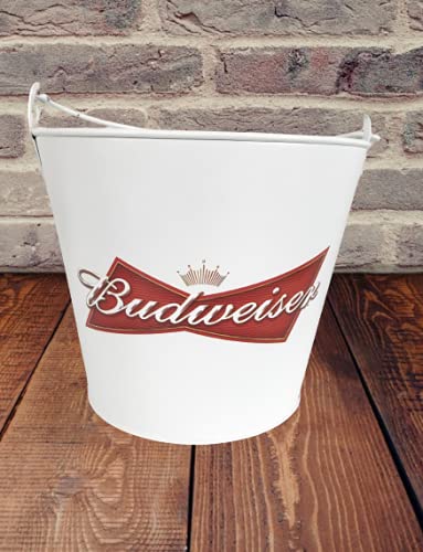 NJ Beer Bucket, Galvanized Beer Bucket Built-in Bottle Opener, Party Bucket, Ice Bucket, Wine Bucket, Bar Bucket, White BV Model: 1 Pc.