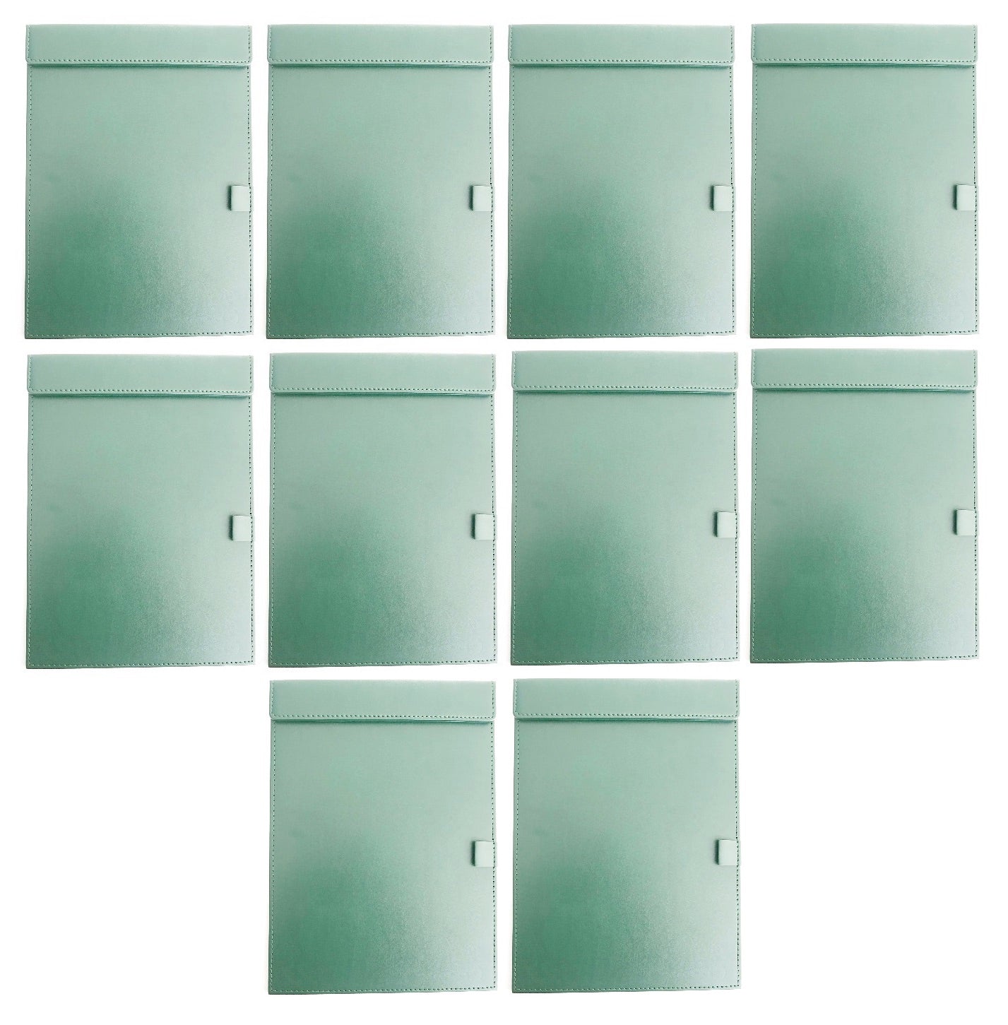 NJ Ultra Smooth PU Leather Clipboard, Business Meeting Magnetic Writing Pad with Pen Holder: Green