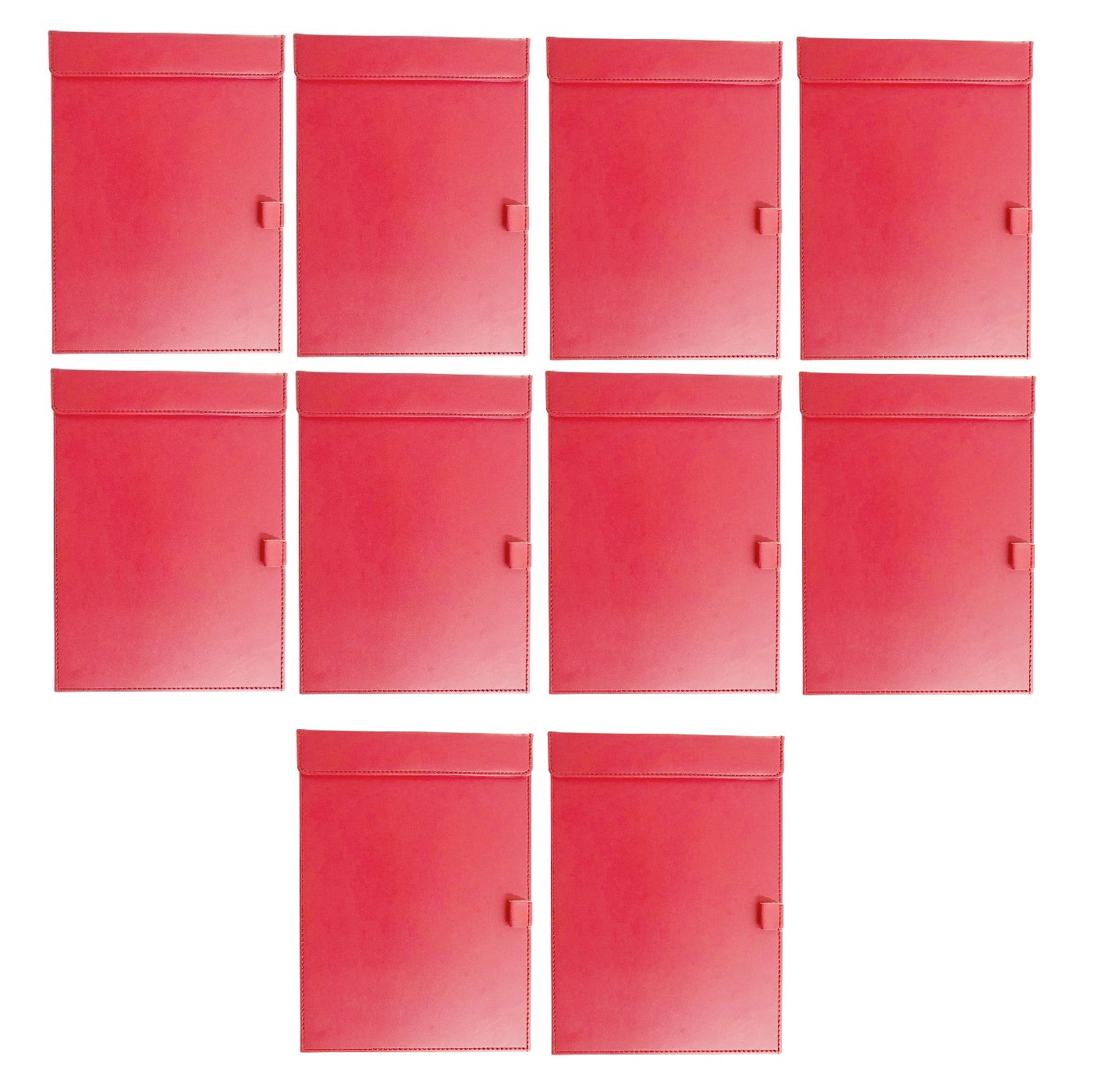 NJ Ultra Smooth PU Leather Clipboard, Business Meeting Magnetic Writing Pad with Pen Holder: A4 RED
