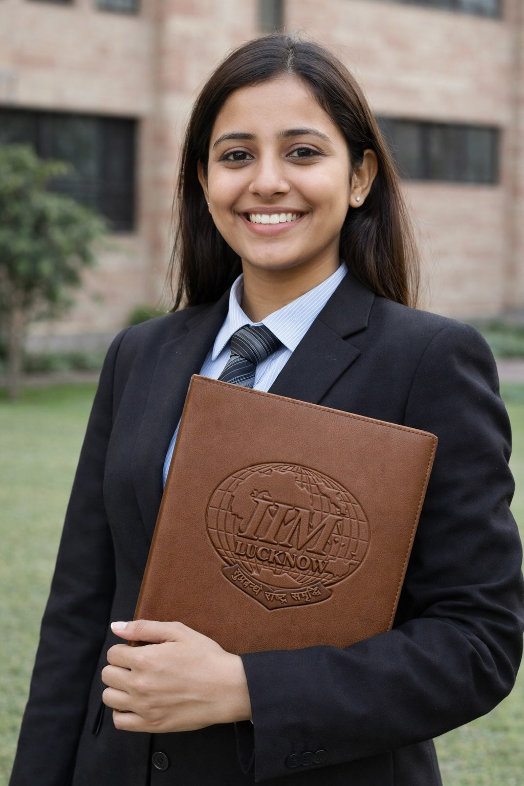 NJ Leather Certificate Holder, Degree Folder, Diploma Cover Holds A4 Size Paper : BROWN
