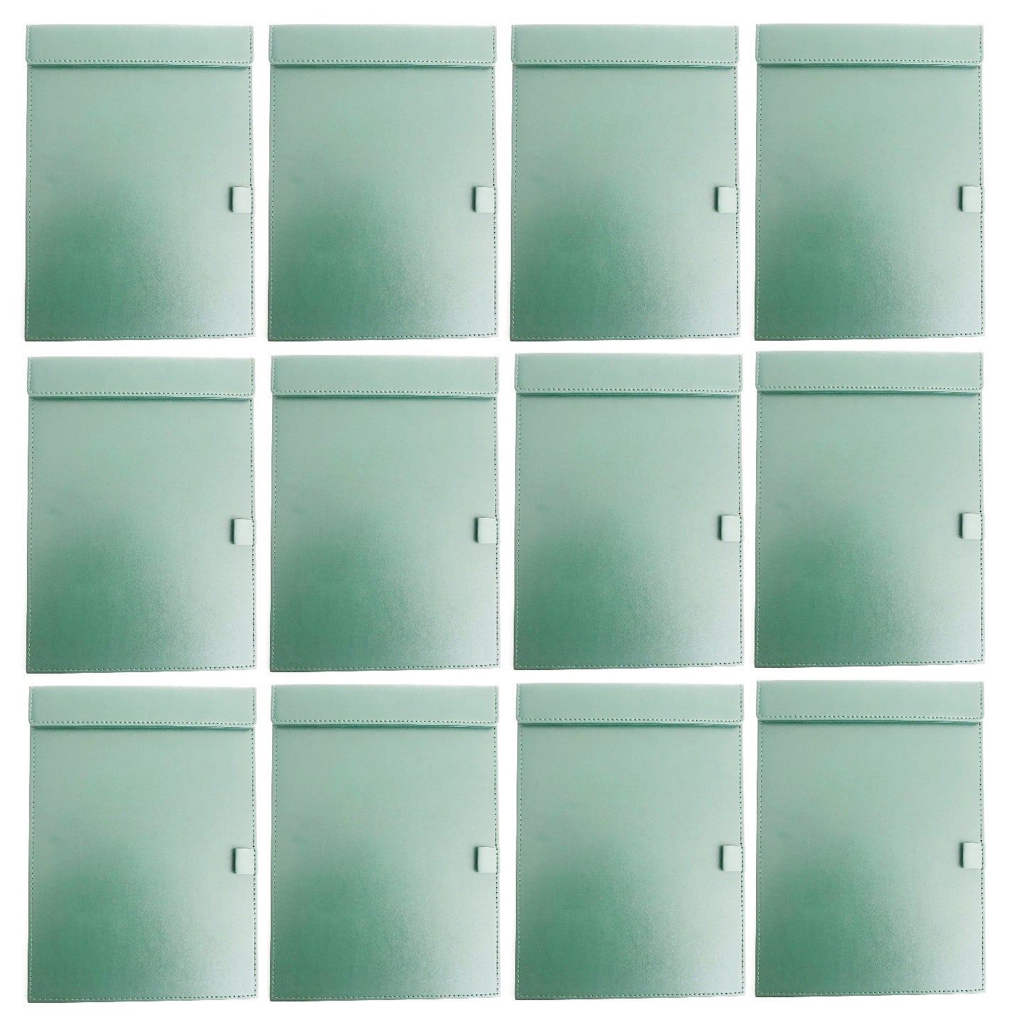 NJ Ultra Smooth PU Leather Clipboard, Business Meeting Magnetic Writing Pad with Pen Holder: Green