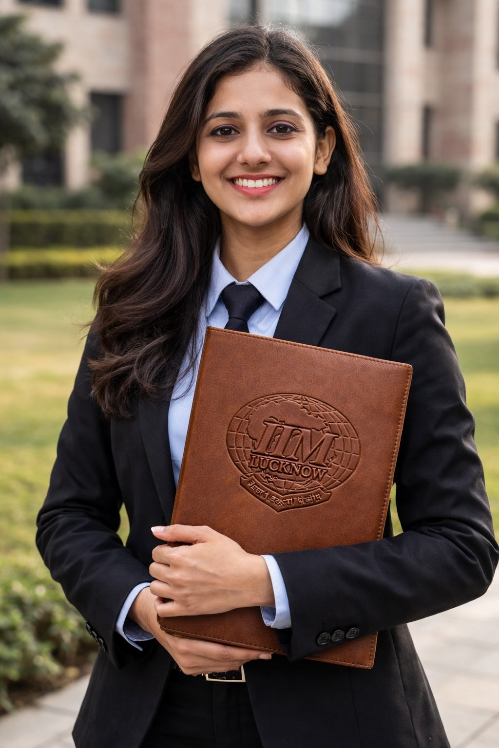 NJ Leather Certificate Holder, Degree Folder, Diploma Cover Holds A4 Size Paper : BROWN