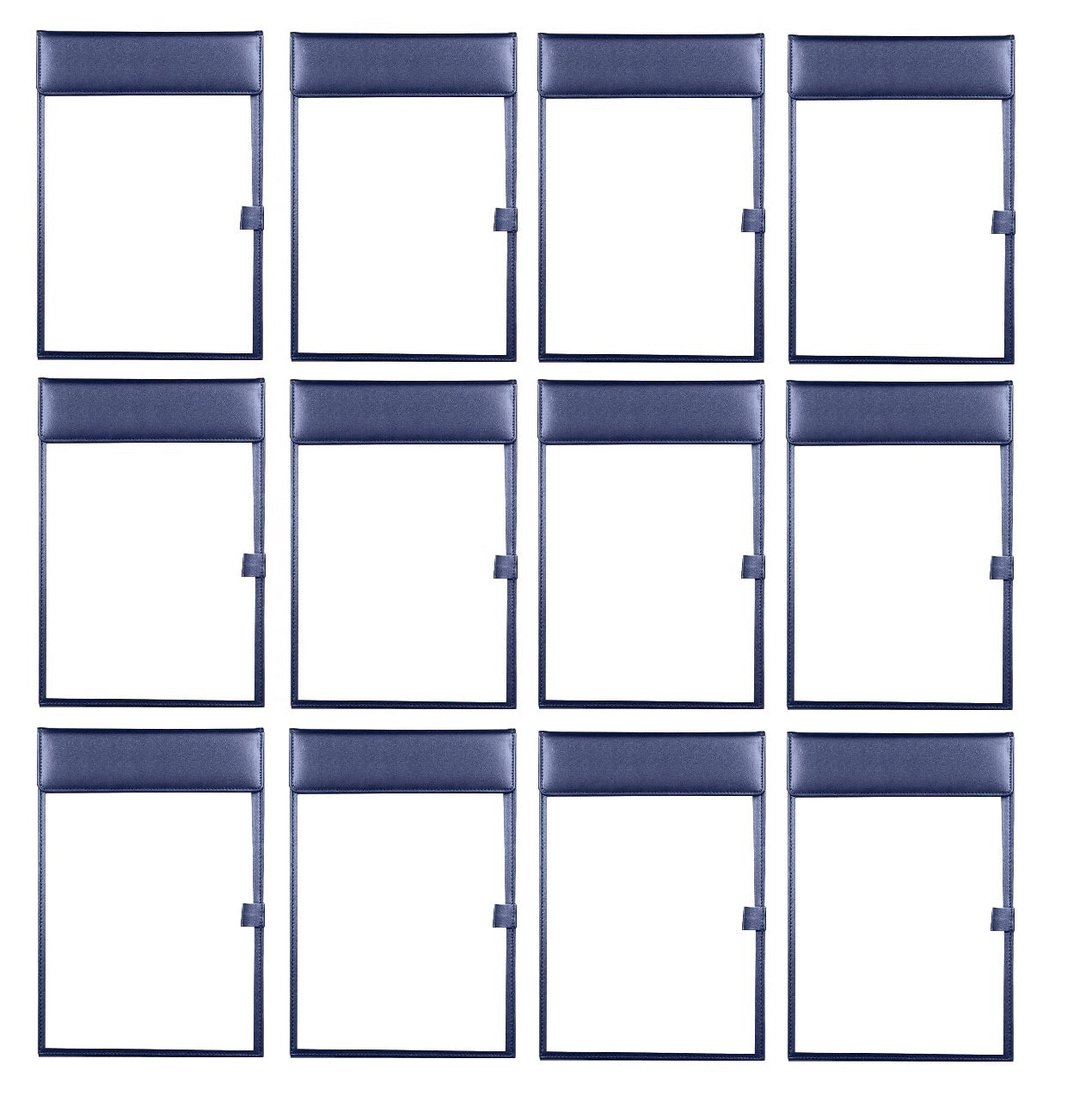 NJ Ultra Smooth PU Leather Clipboard, Business Meeting Magnetic Writing Pad with Pen Holder: BLUE