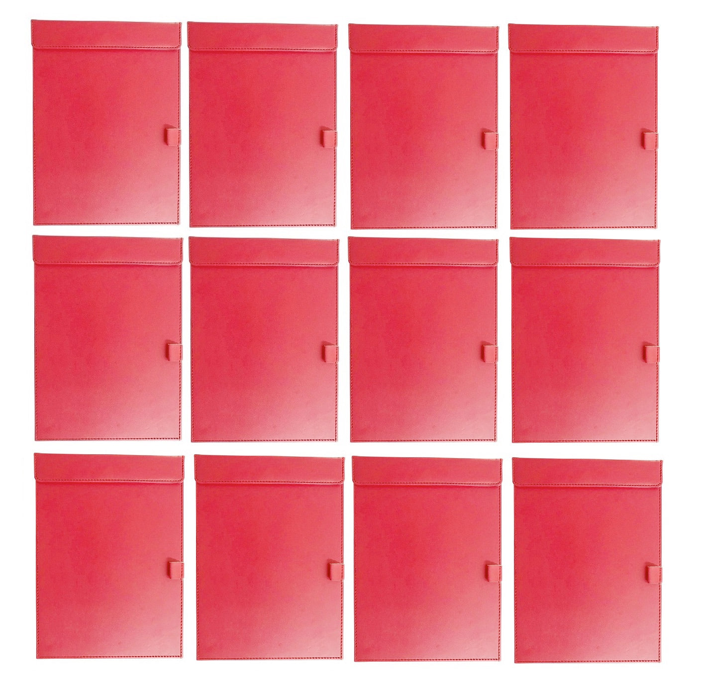 NJ Ultra Smooth PU Leather Clipboard, Business Meeting Magnetic Writing Pad with Pen Holder: A4 RED