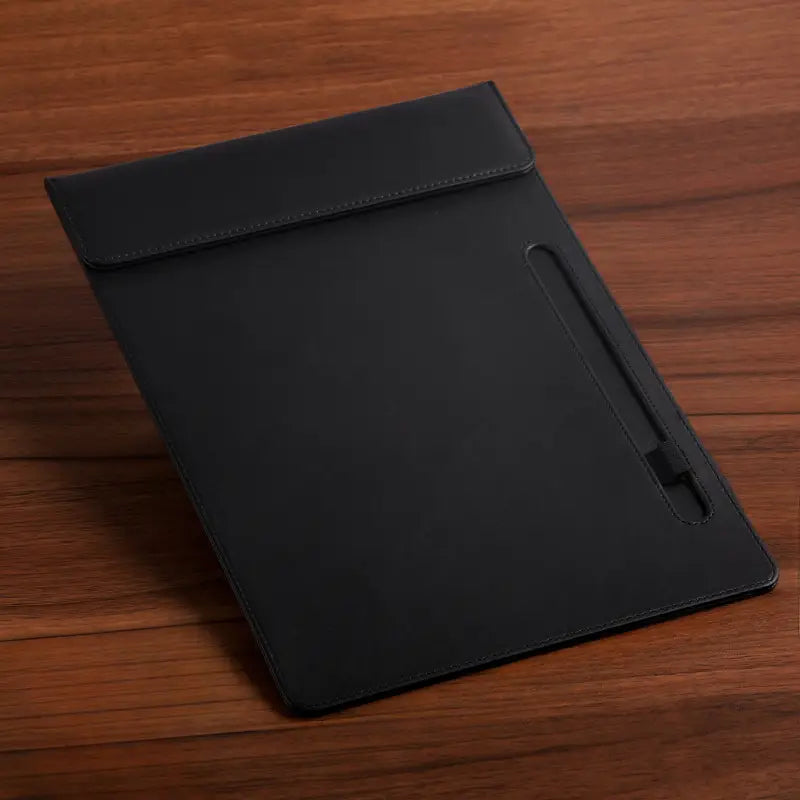 NJ PU Leather Magnetic Clipboard & Document Holder for Business Meetings 33x25 cm: BLACK