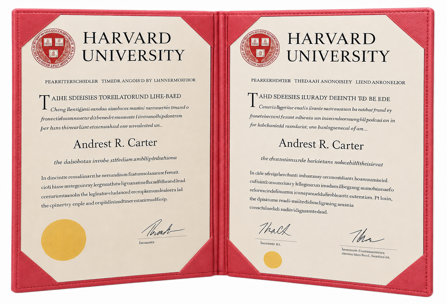 NJ Leather Certificate Holder, Degree Folder, Diploma Cover, Document Folder Holds A4 Paper : RED