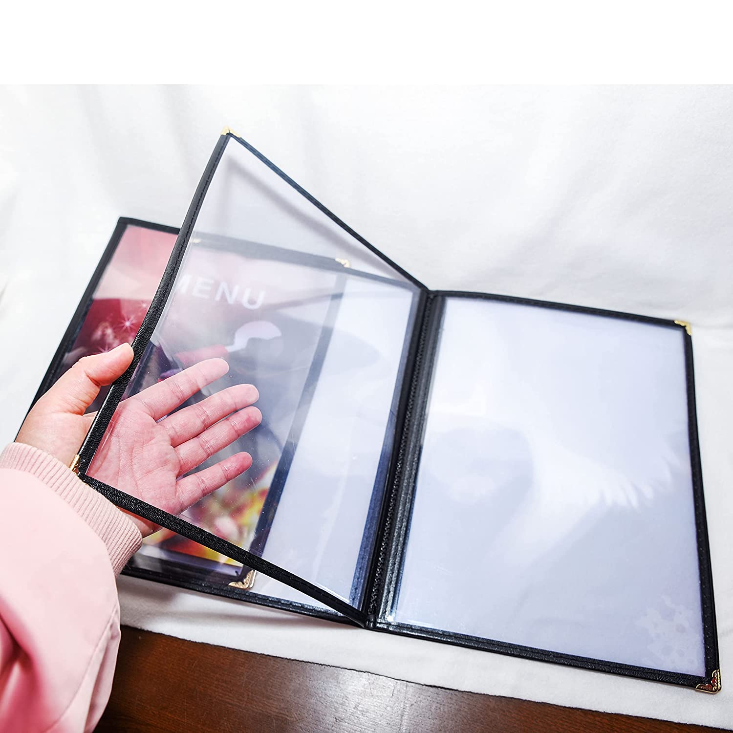 NJ Clear Transparent PVC Menu Cover : 8 View