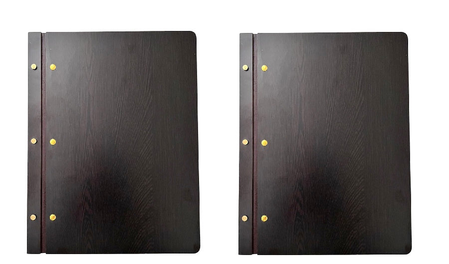 NJ Wooden Menu Folder, Wood Menu Cover: Dark Brown