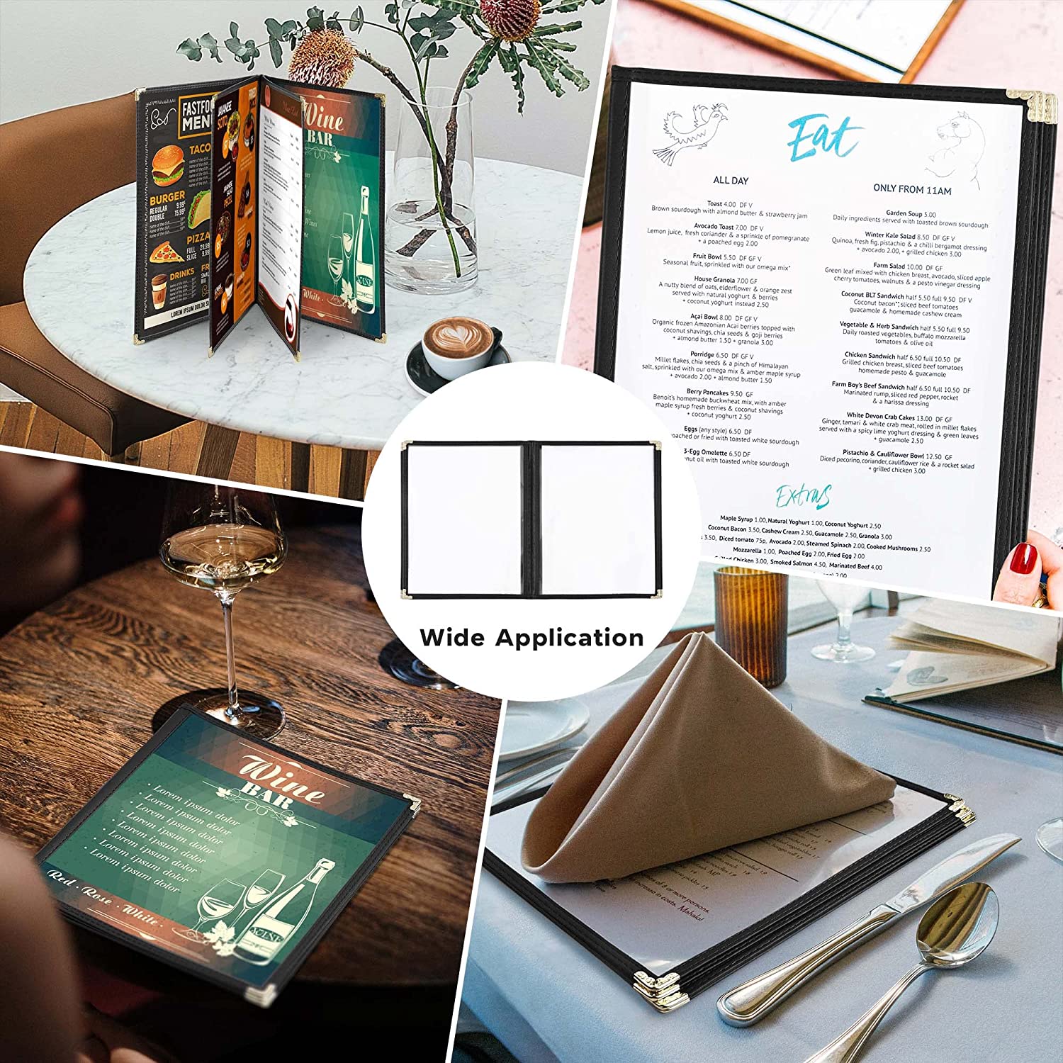 NJ Clear Transparent PVC Menu Cover : 8 View