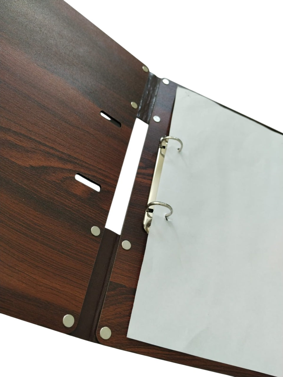 NJ Wooden Menu Folder Binder Cut Design