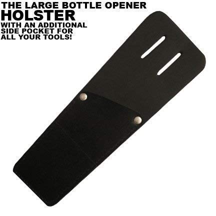 Bartender Leather Holster, Waiter Holster, Bottle Opener Holster with Belt Fitting cuts