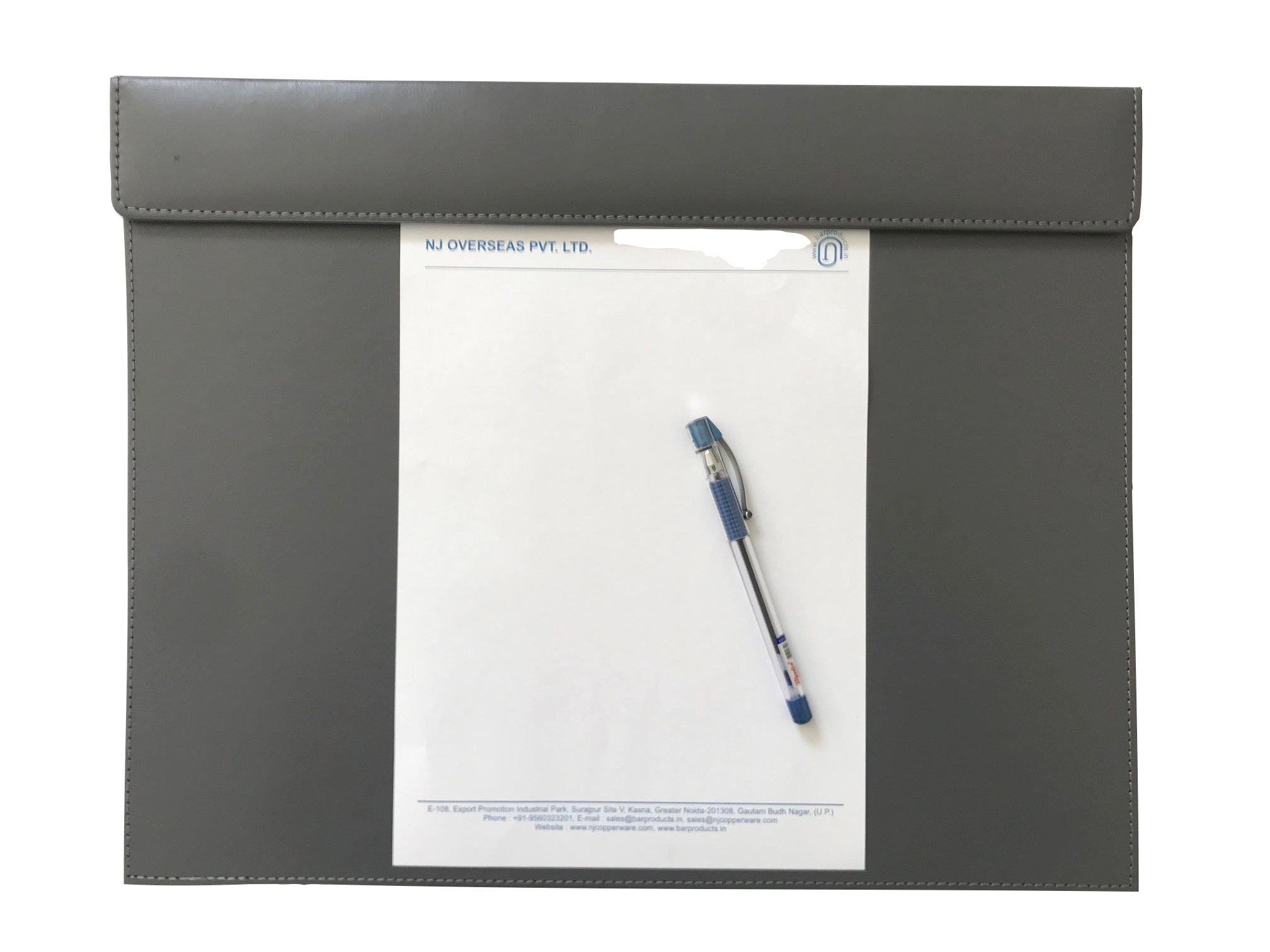 NJ Large Rectangle A3 Desk Writing Pad & Drawing Board Writing Pad Tablet with Magnetic Paper Clip for Hotel Front Desk, Planner, Reception Desk, Blotter: 18x14": GREY
