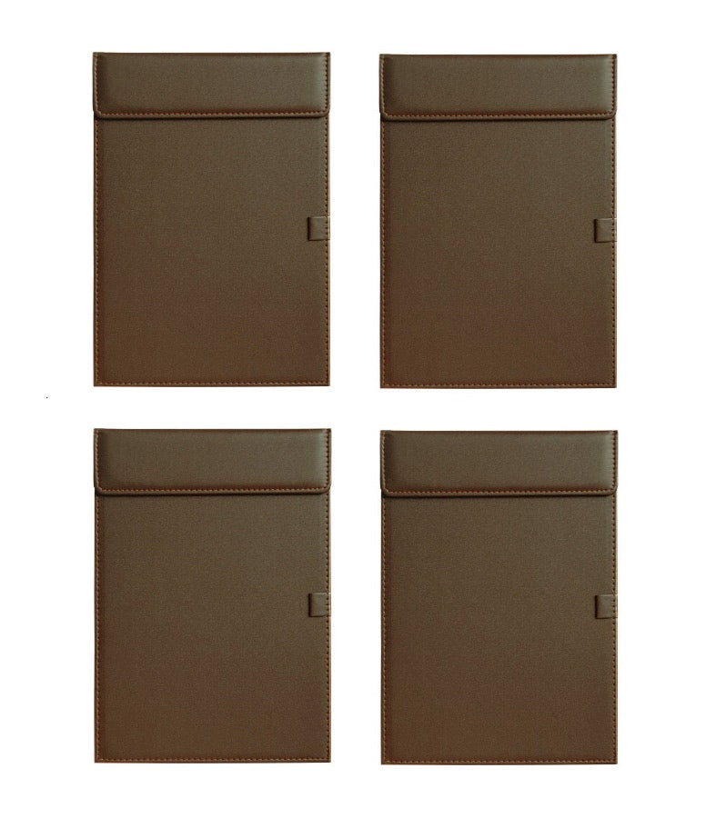 NJ Ultra Smooth Business Meeting Conference Magnetic Writing Pad, A4 File Paper with Pen Holder Loop (Brown)