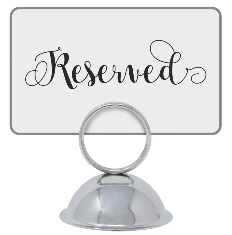 NJ Table Card Holder Stand, Stainless Steel Table Number Holders, and Elegant Photo Card Holders, for Weddings, Parties, and Restaurants with Banquets (Silver)