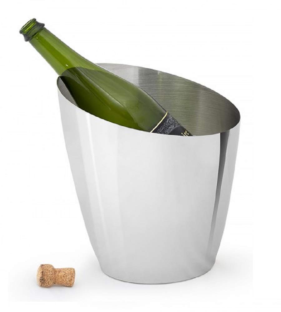 Premium Stainless Steel Champagne Wine, Beer, Ice Bucket, Heavy Built Bottle Bar Cooler, 6 L, Silver