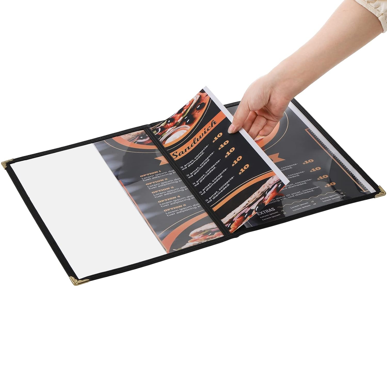 NJ Clear Transparent PVC Menu Cover : 4 View