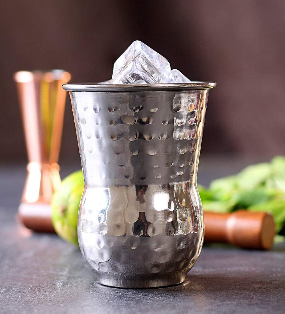 NJ Moroccan Napa Style Stainless Steel Hammered Tumblers 400 ml