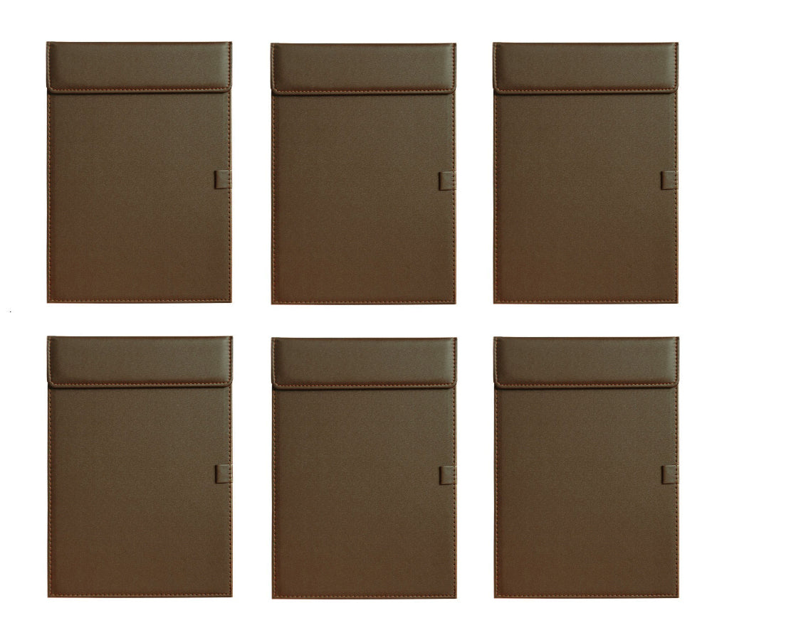 NJ Ultra Smooth Business Meeting Conference Magnetic Writing Pad, A4 File Paper with Pen Holder Loop (Brown)