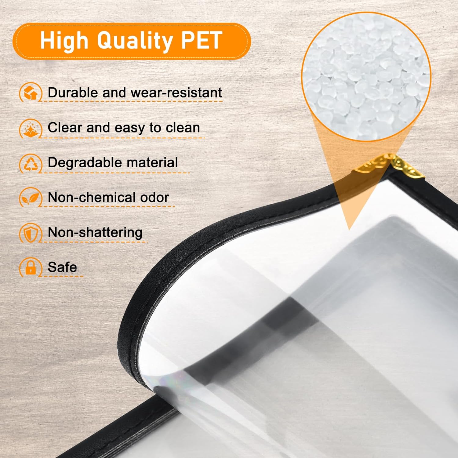 NJ Clear Transparent PVC Menu Cover : 8 View