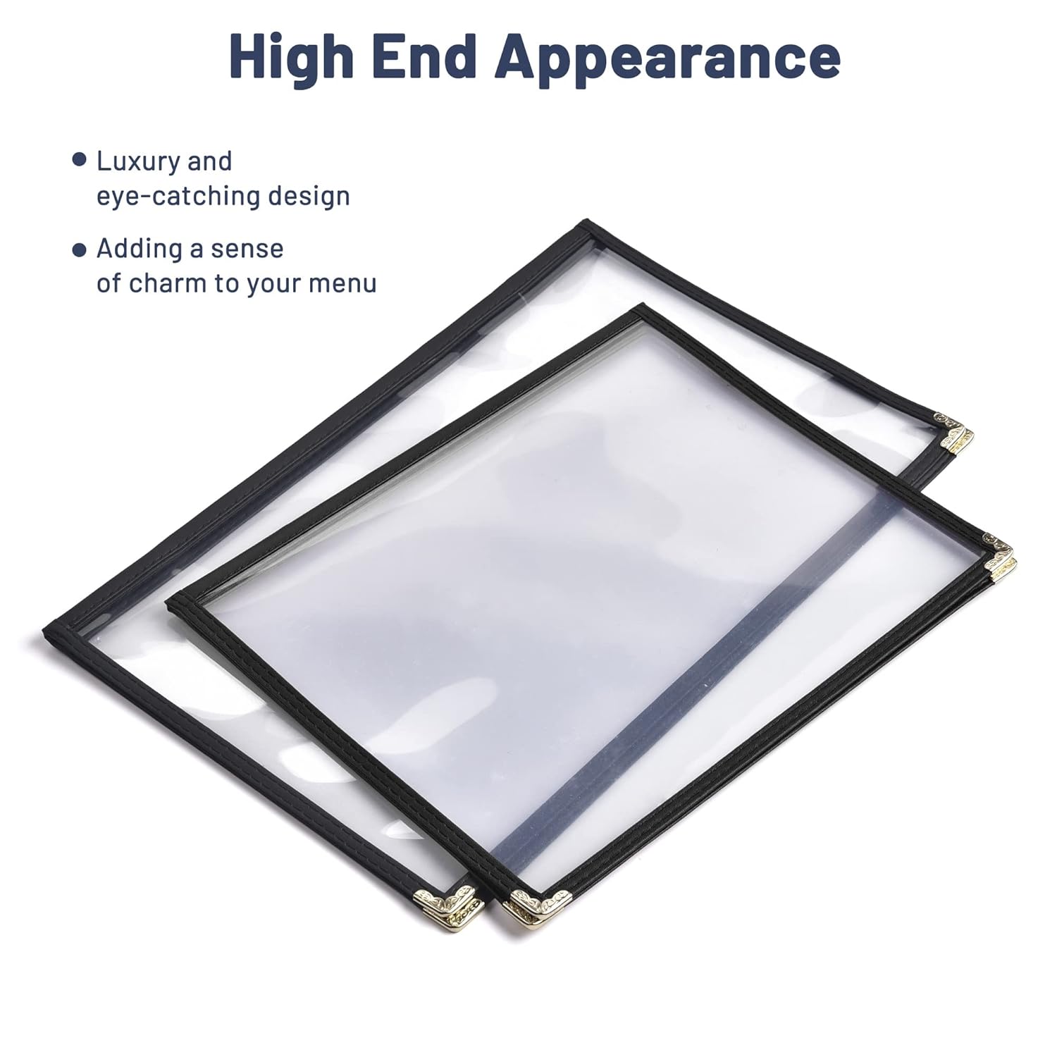 NJ Clear Transparent PVC Menu Cover : 4 View
