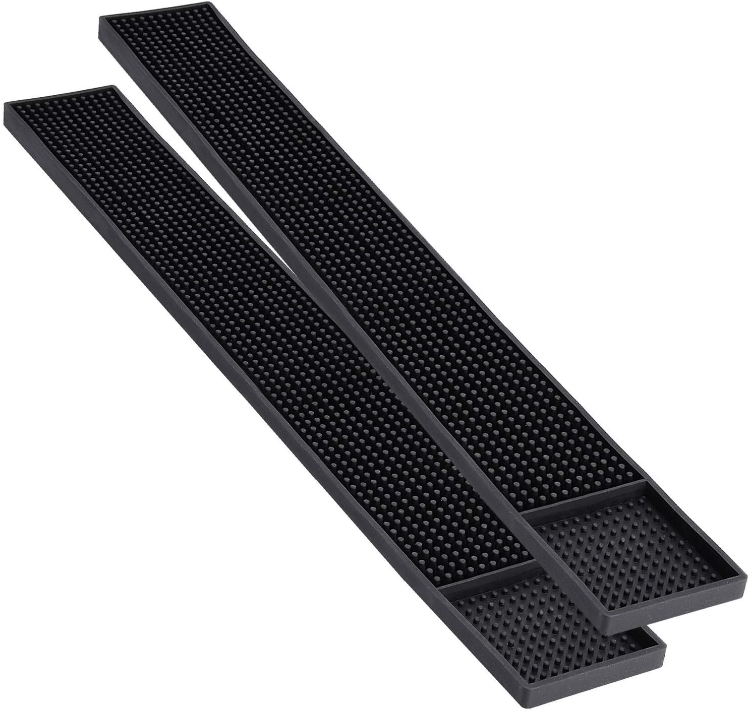 NJ Bar Mat, Non-Slip Bar mat, Bar Accessories, Cocktail Mixing Service PVC Rubber Drip Spill Mat, Bar Runners, Professional Bartender's Essential-Industrial and Home Kitchen Table 23.5x3": 2 Pcs.