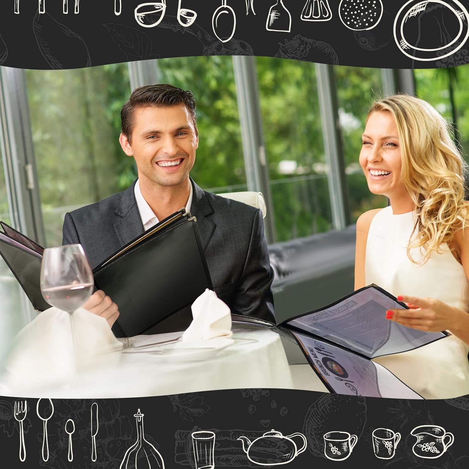 NJ Clear Transparent PVC Menu Cover : 12 View