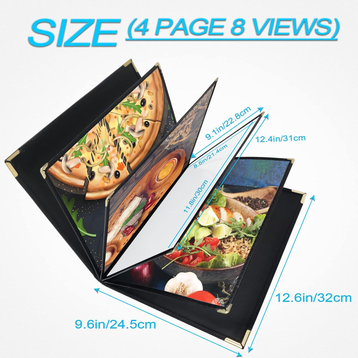 NJ Premium Transparent PVC Menu with Leather Cover - 10 View