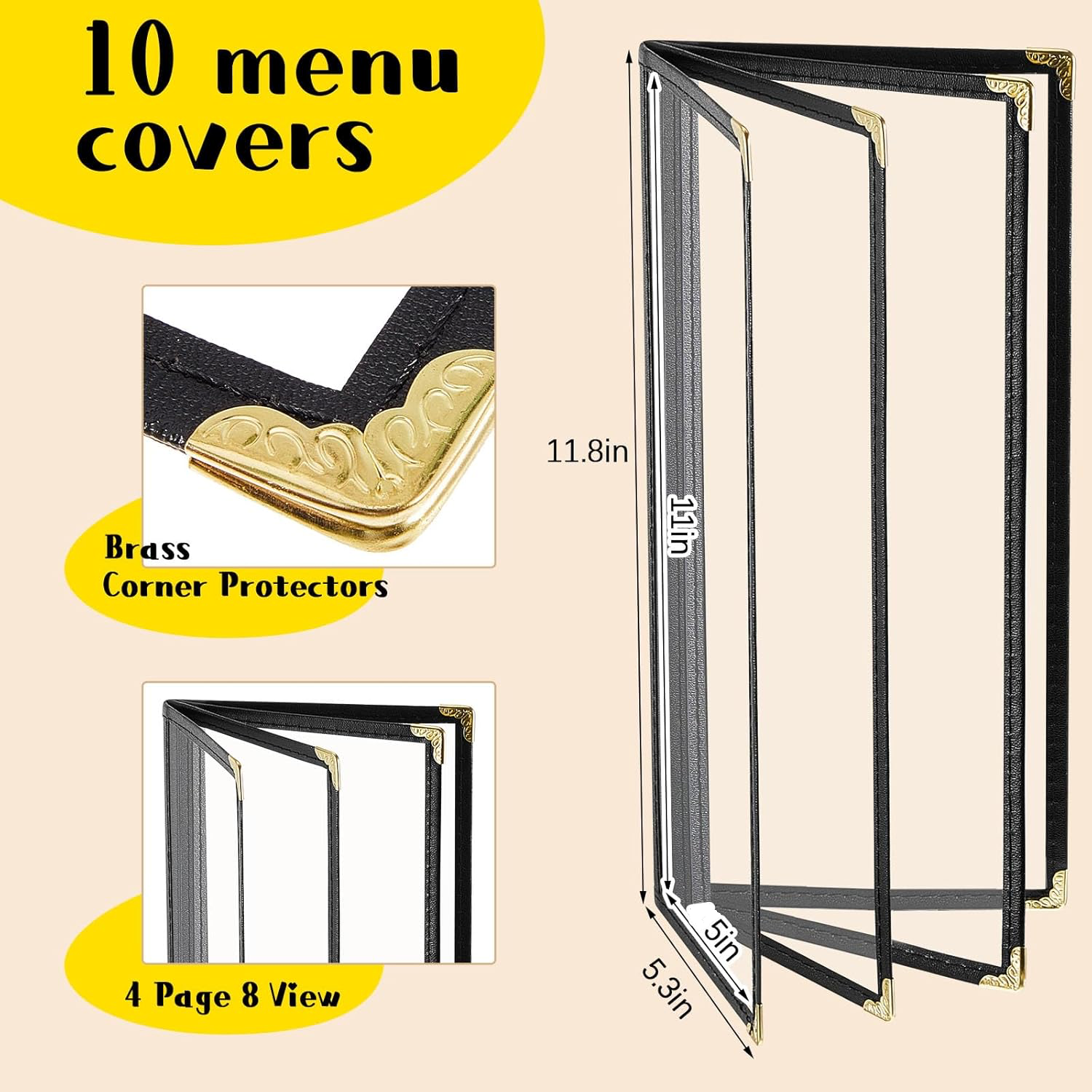 NJ Clear Wine List Menu Covers: 10 Pcs Set : 8 View