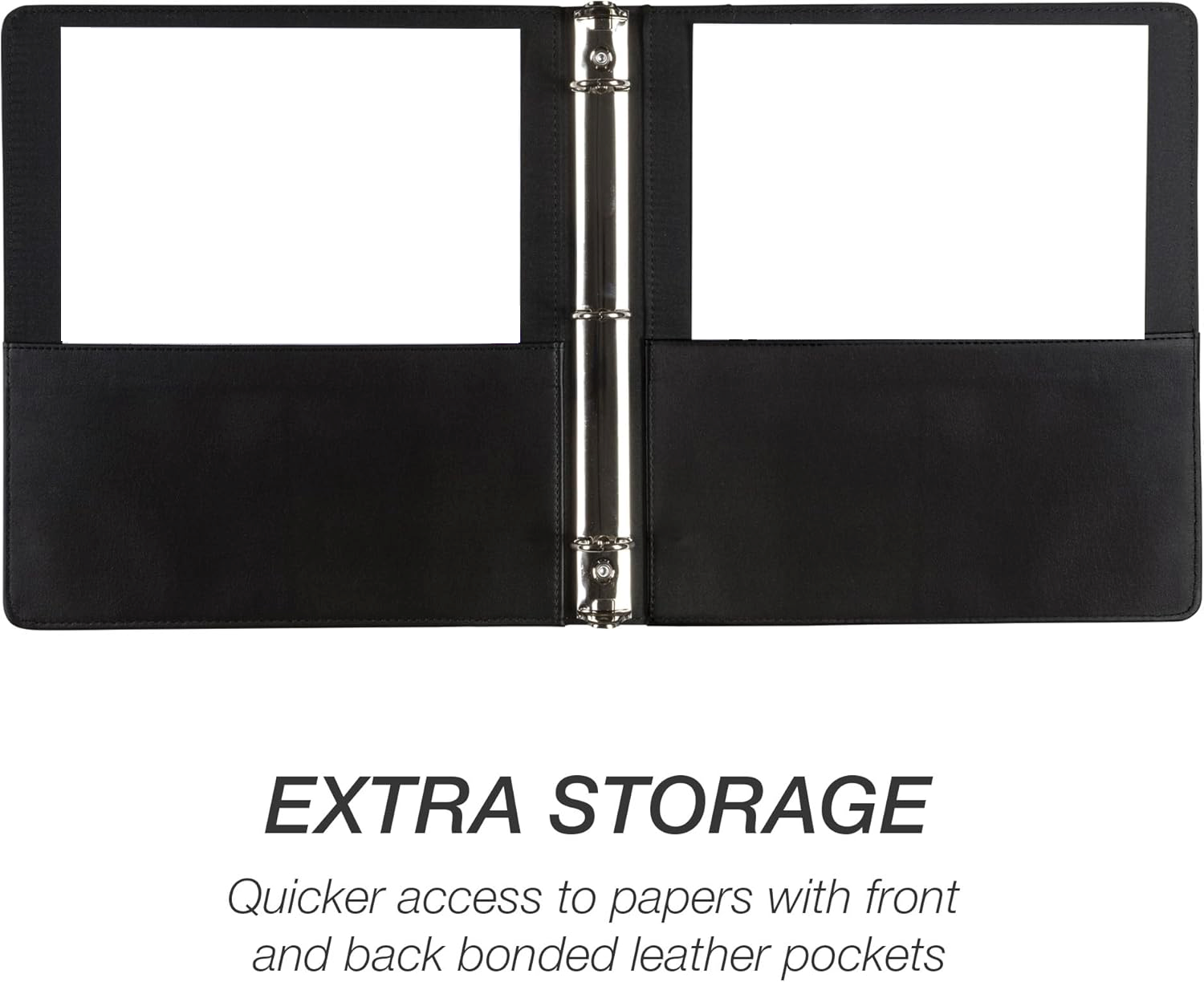 NJ Room directory folder with 2 Pockets , Conference folder, Presentation Folders, Documents Folder, Leather Folder for Hotels: BLACK