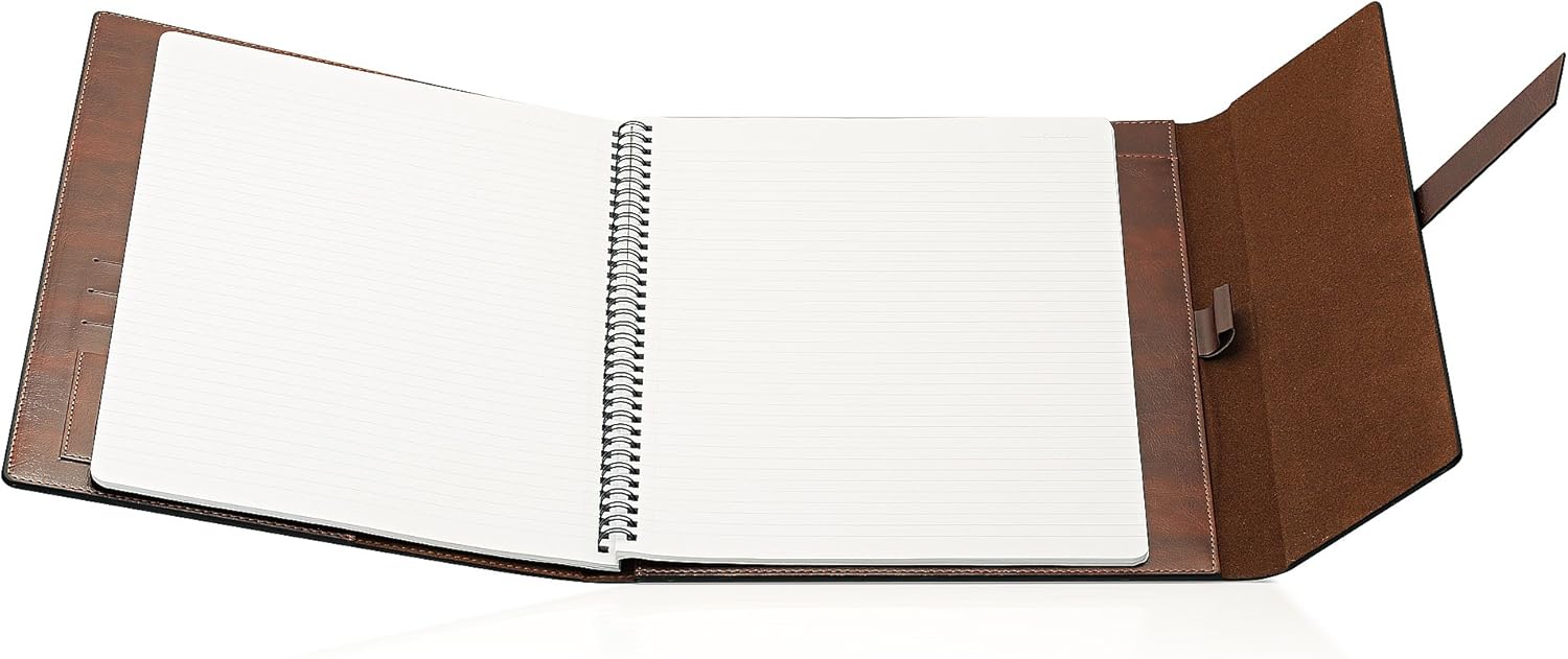 NJ Note Pad Portfolio Folder, Conference Document Holder for A4 Note Pads: BROWN